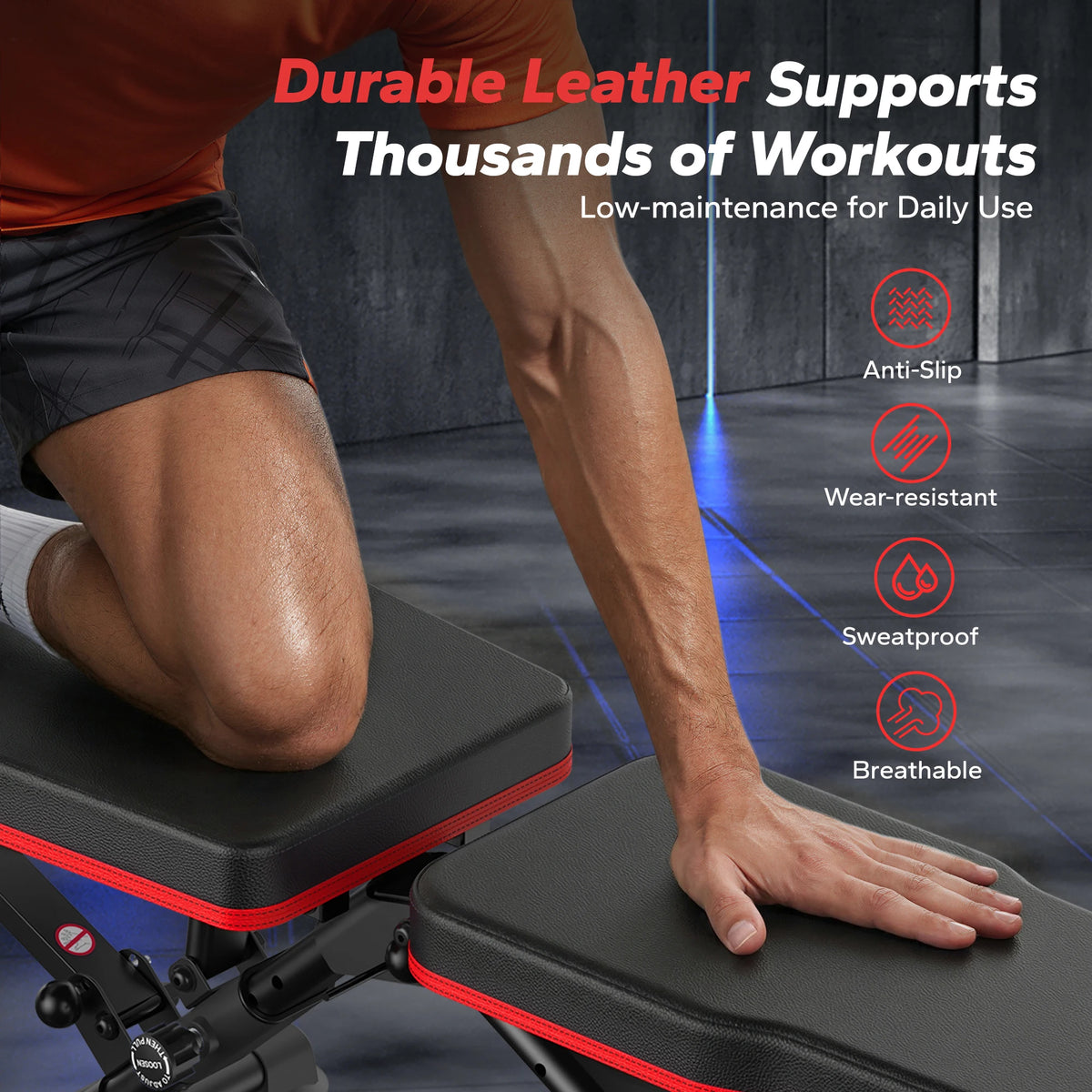 MERACH Adjustable Weight Bench Foldable 108 Angles Training Bench with Headrest Extended Backrest 450 kg Capacity Steel Frame Workout Bench for Home Gym Bench Press Incline Decline Ab Exercise Space Saving Multifunctional Tra