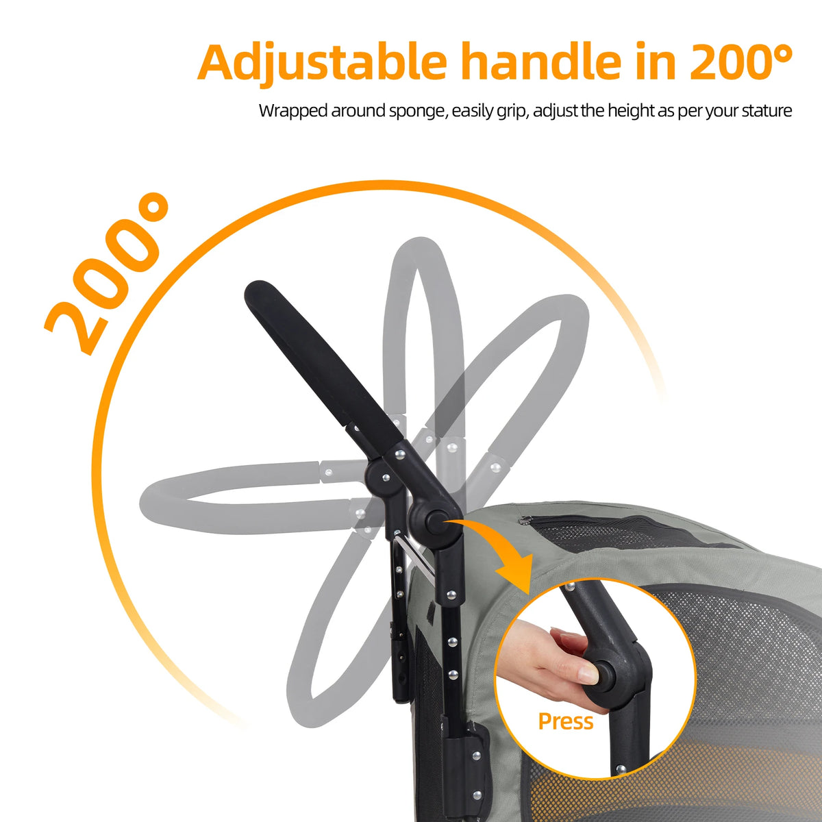 Portable Foldable Dog Stroller With Breathable Pet Carrier