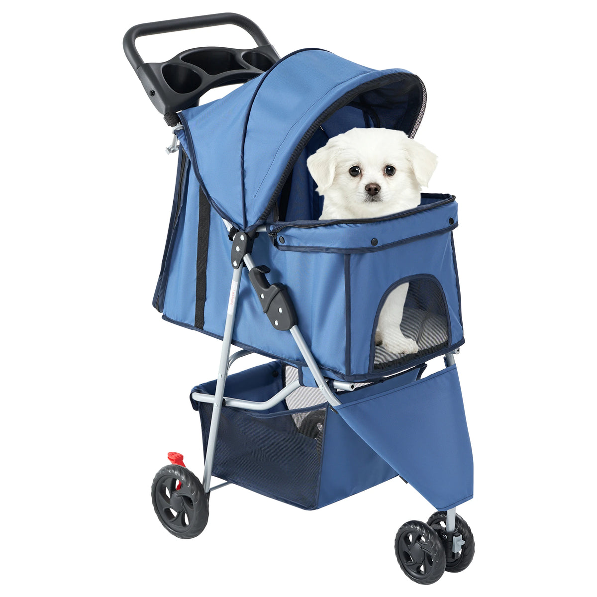 DUMOS Foldable Three Wheel Pet Stroller With Mesh Windows