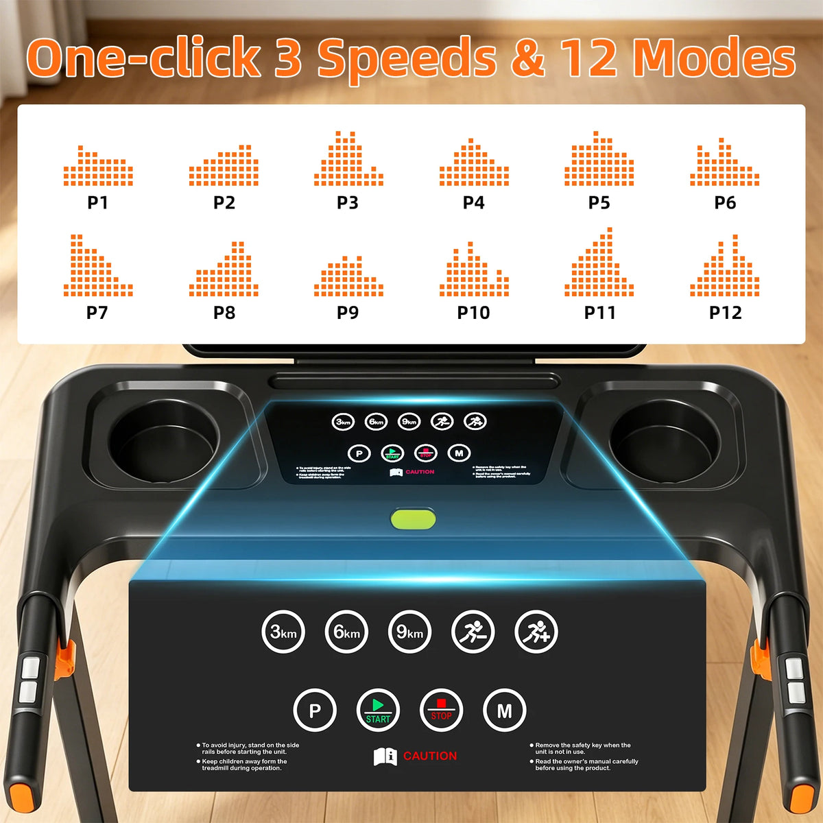 Foldable Walking Pad Treadmill With 12Percent Incline And Heart Sensor