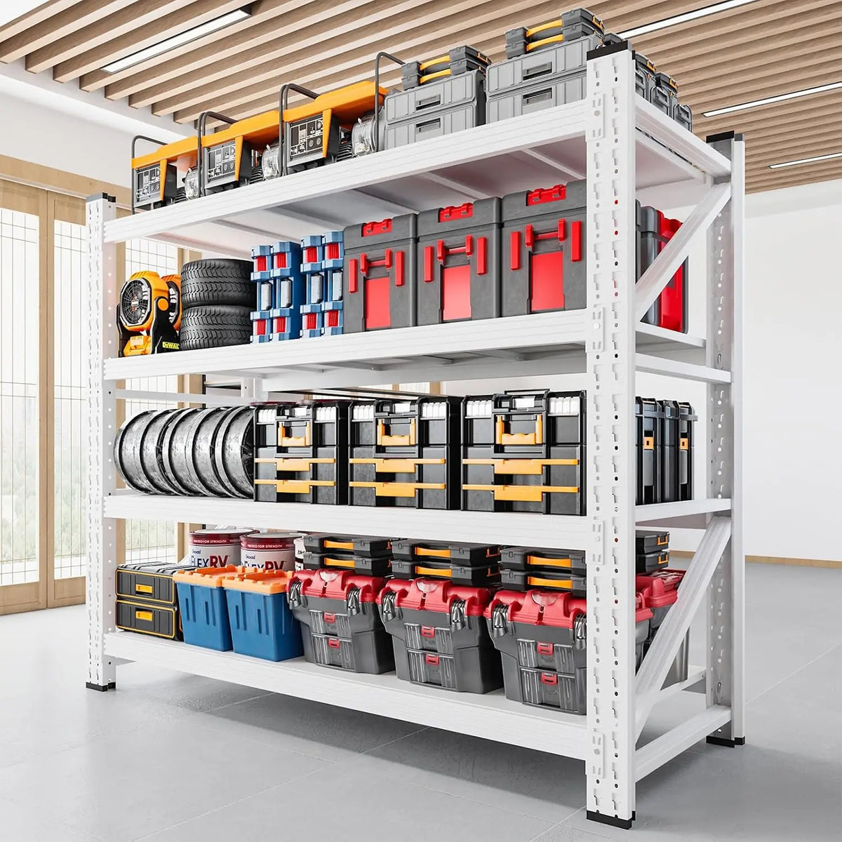 Heavy Duty Adjustable Metal Garage Storage Shelving Unit