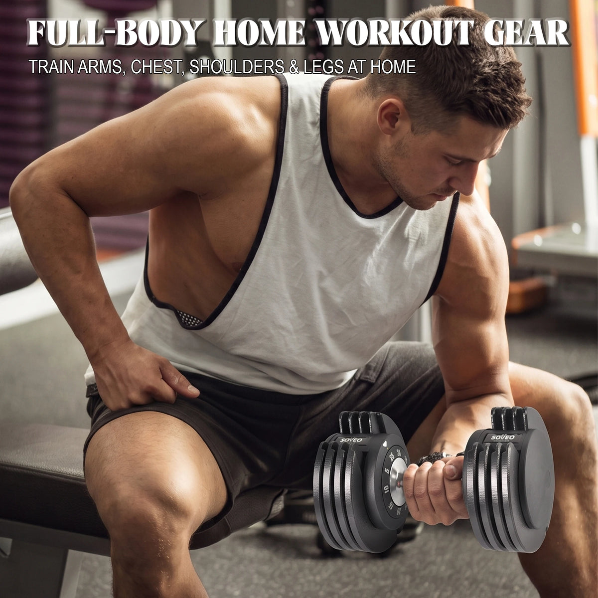 Adjustable Dumbbell Set With Fast Dial For Home Gym Fitness