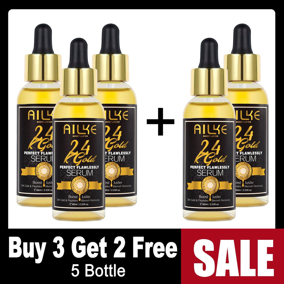 Ailke 24K Gold Flawless Skin Care Whitening Facial Cleanser