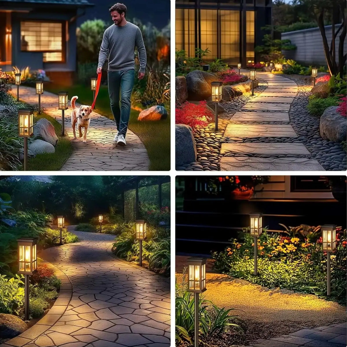 Waterproof Solar Pathway Lights For Garden Patio And Walkway Decor