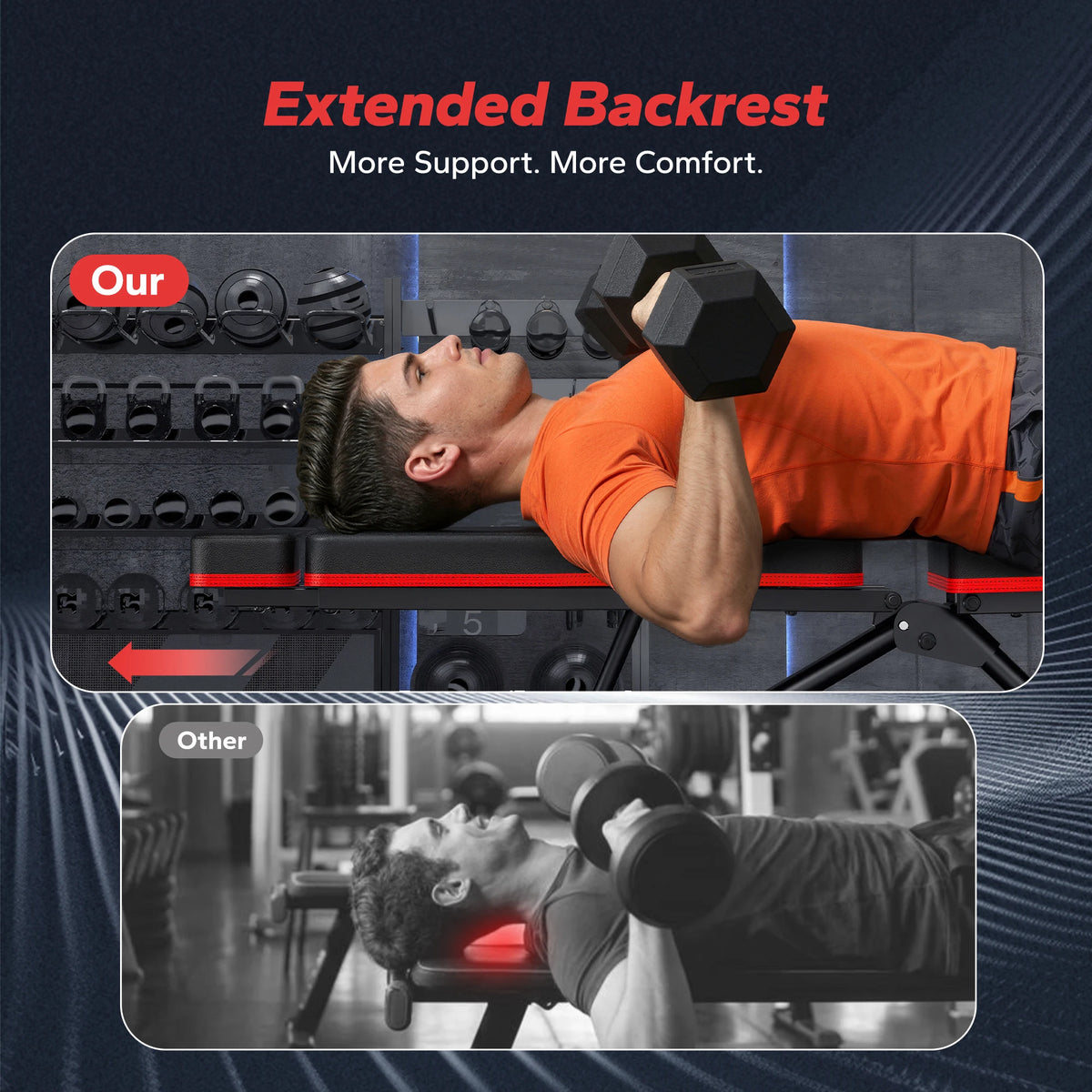 MERACH Adjustable Weight Bench Foldable 108 Angles Training Bench with Headrest Extended Backrest 450 kg Capacity Steel Frame Workout Bench for Home Gym Bench Press Incline Decline Ab Exercise Space Saving Multifunctional Tra
