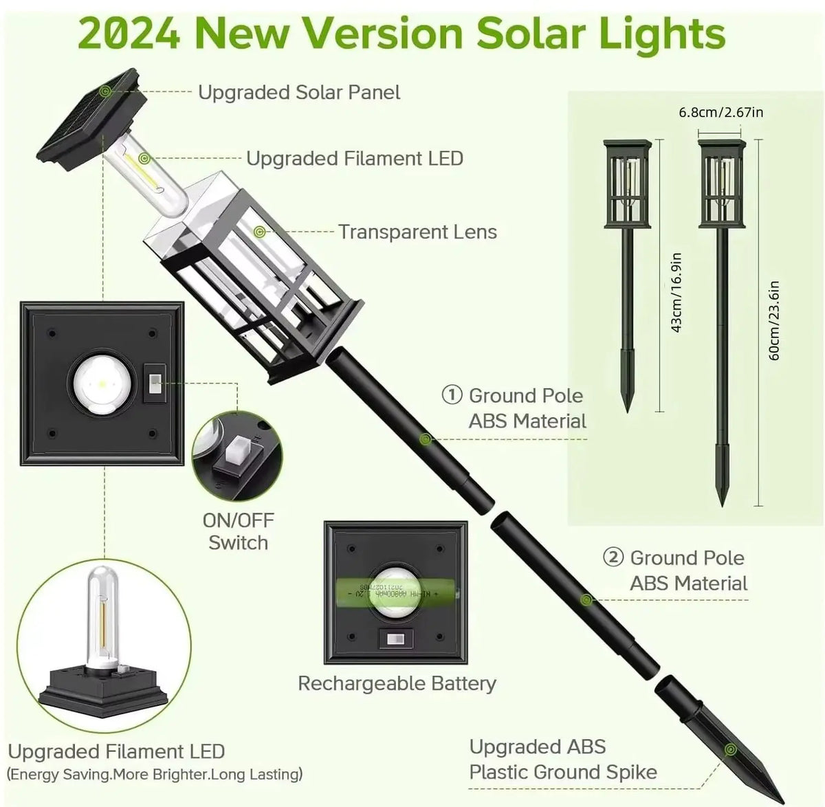 Waterproof Solar Pathway Lights For Garden Patio And Walkway Decor