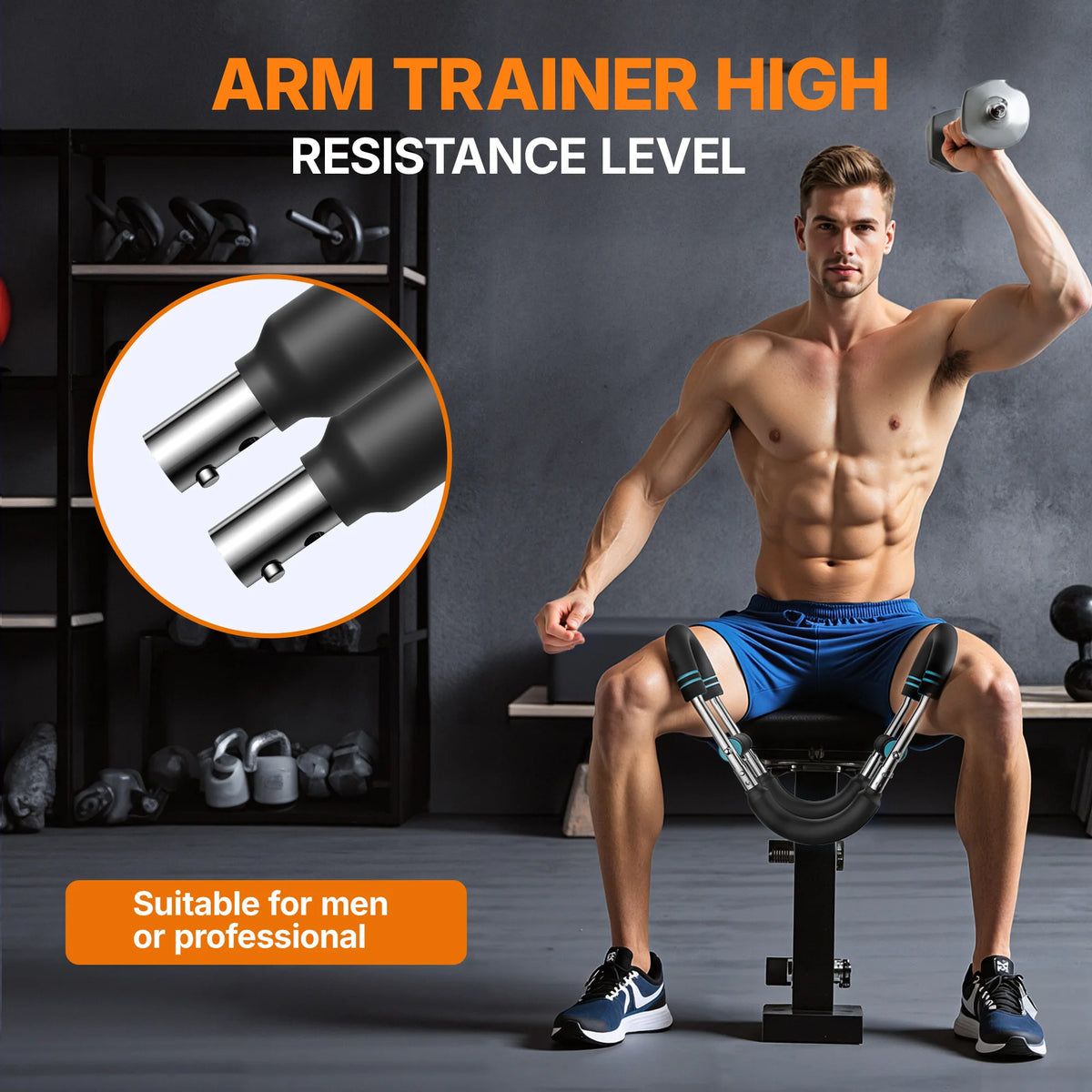MERACH Twister Arm Exerciser 60-110 lbs Adjustable Resistance Portable Chest Expander Spring Bar for Home Gym Travel Full Body Portable Arm Shoulder Back Upper Body Workout Equipment Guide for Men & Women