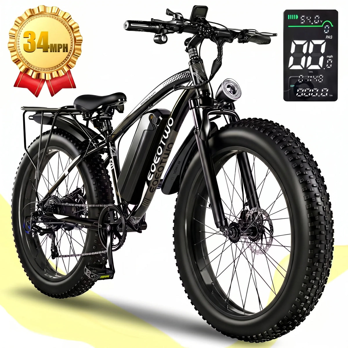 EOEOTWO 1000W Adult Fat Tire Electric Bike With Long Range