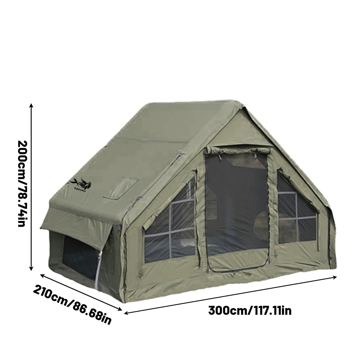 Inflatable Camping Tent With Skylight, Breathable Mesh And Quick Setup
