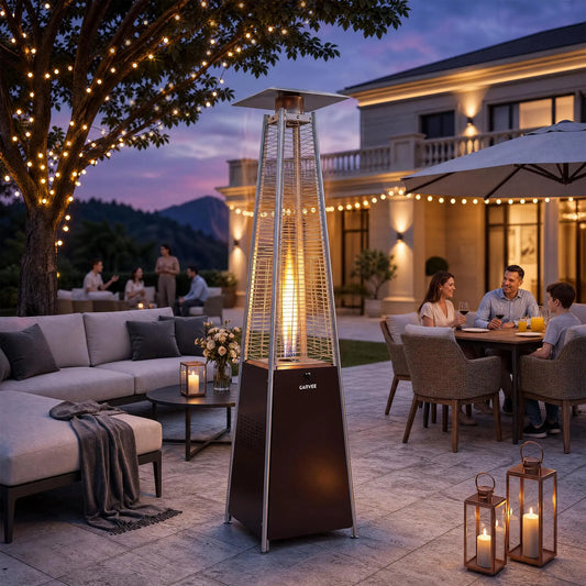 HiMISS Pyramid Propane Patio Heater with Visible Flame