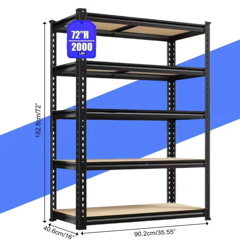 Sarenzo Adjustable Metal Double Layer Column Shelving Rack