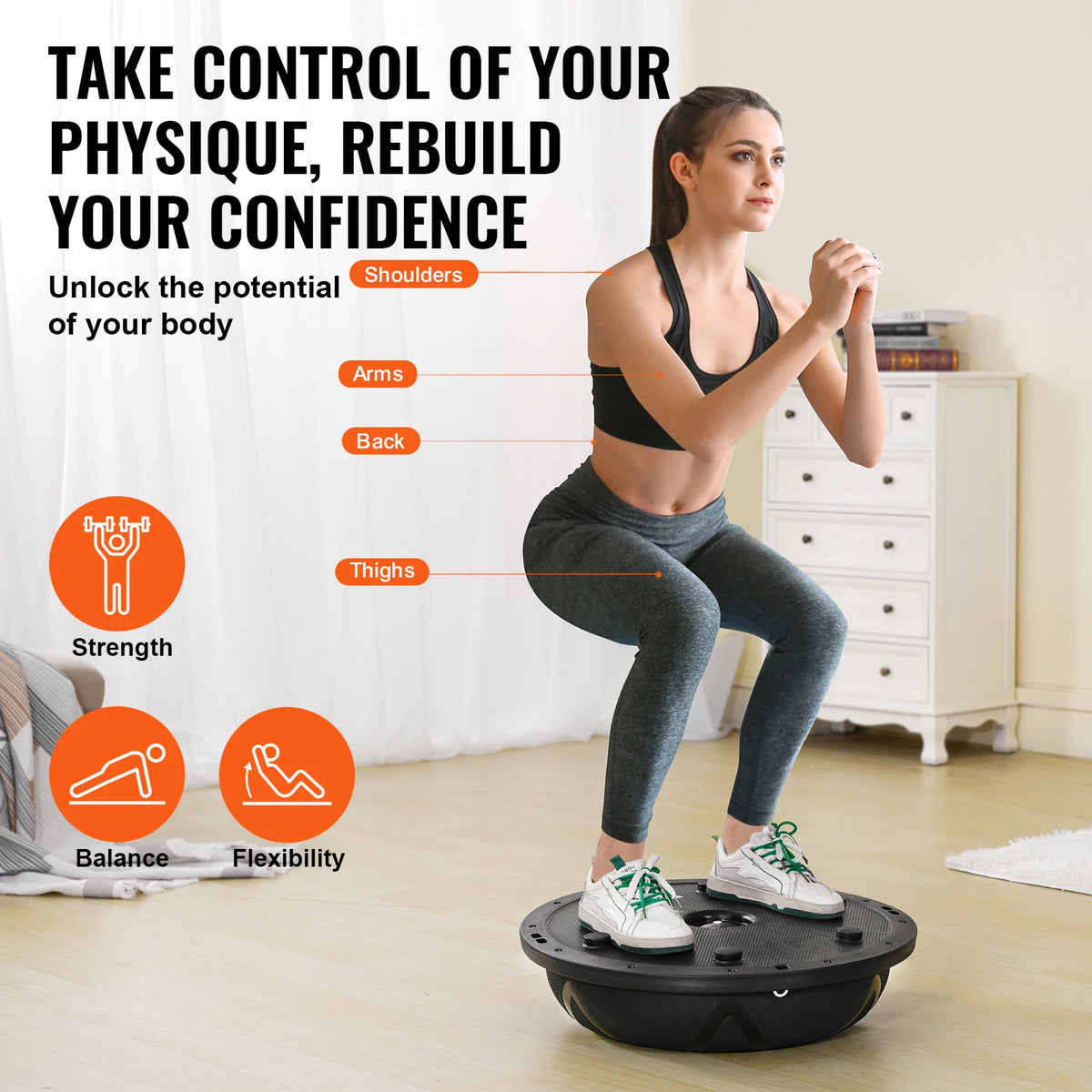 SucceBuy Half Exercise Ball Trainer For Balance Yoga And Fitness