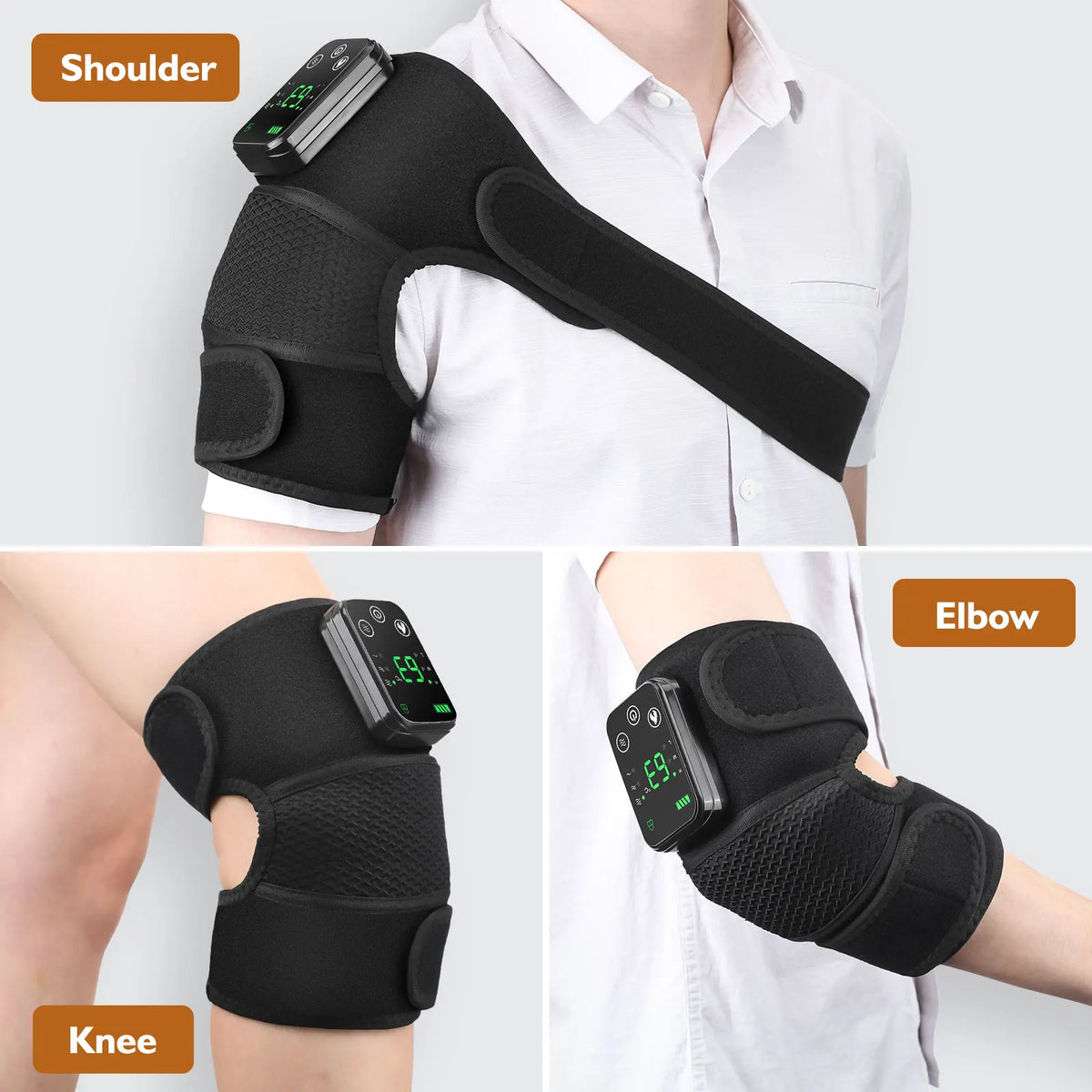 Hailicare Rechargeable Knee Brace With Vibration Electric Heating For Shoulders