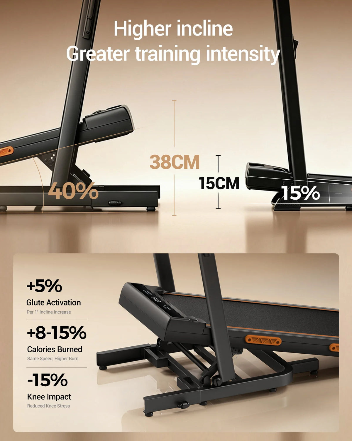 UMAY Electric Treadmill Featuring LED Display And Shock Absorption