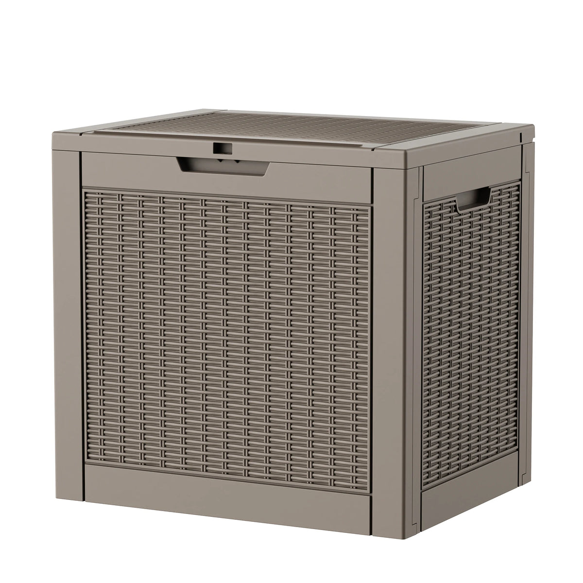 Textured Rattan Resin Outdoor Lockable Patio Storage Chest