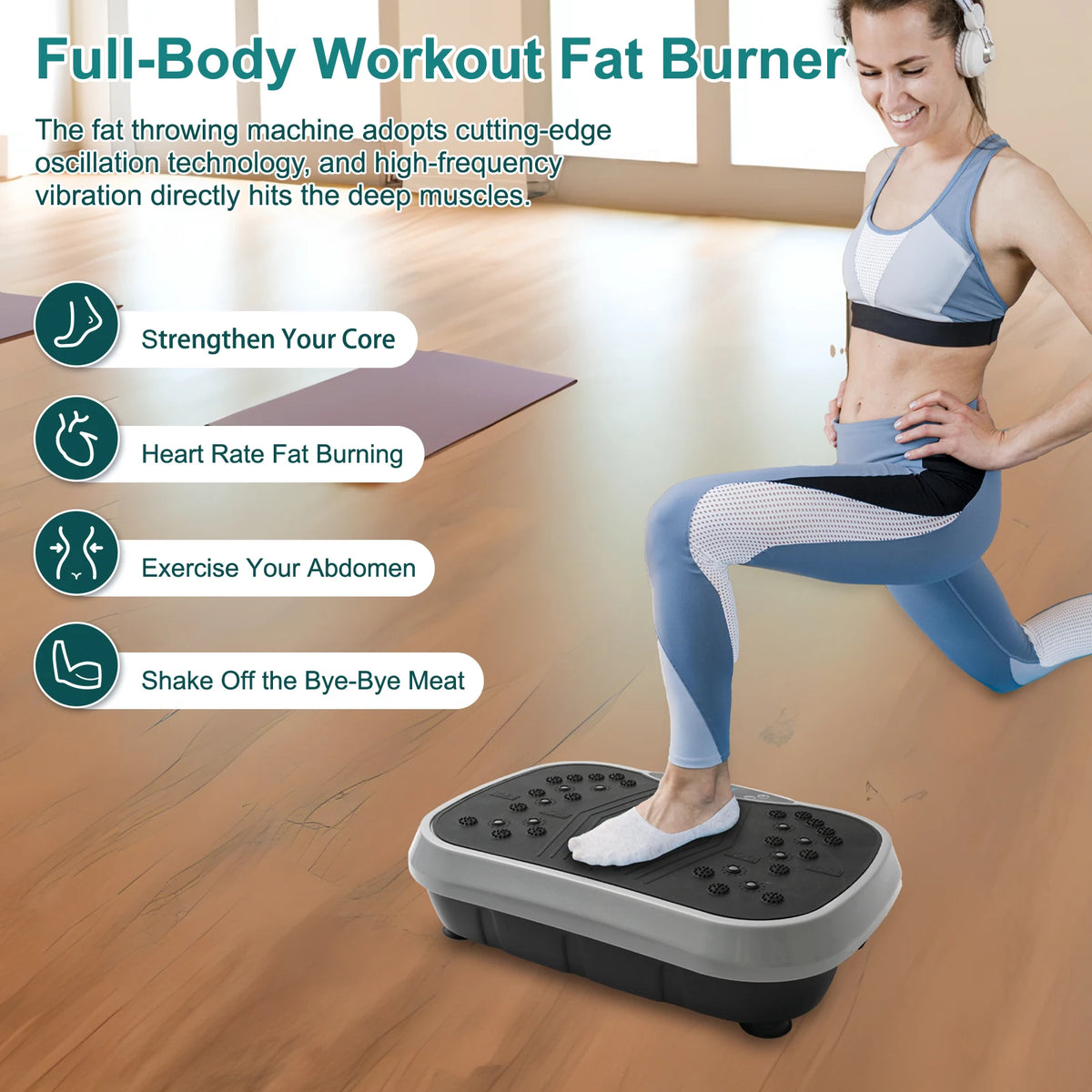 Whole Body Vibration Plate Exercise Machine For Home Fitness Workouts
