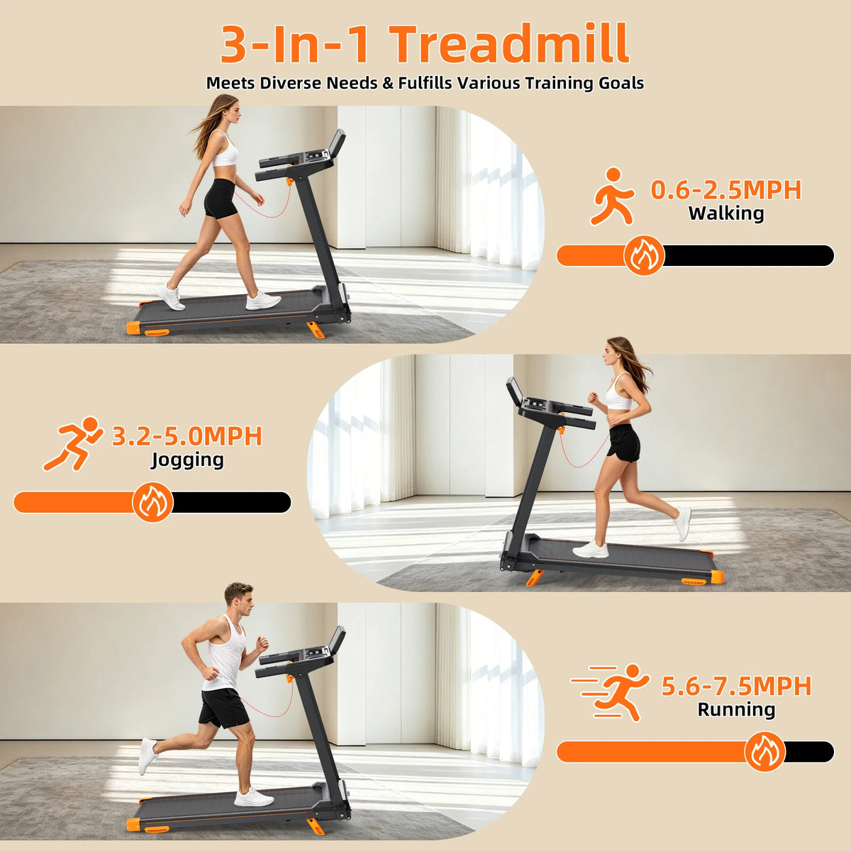 Foldable Walking Pad Treadmill With 12Percent Incline And Heart Sensor