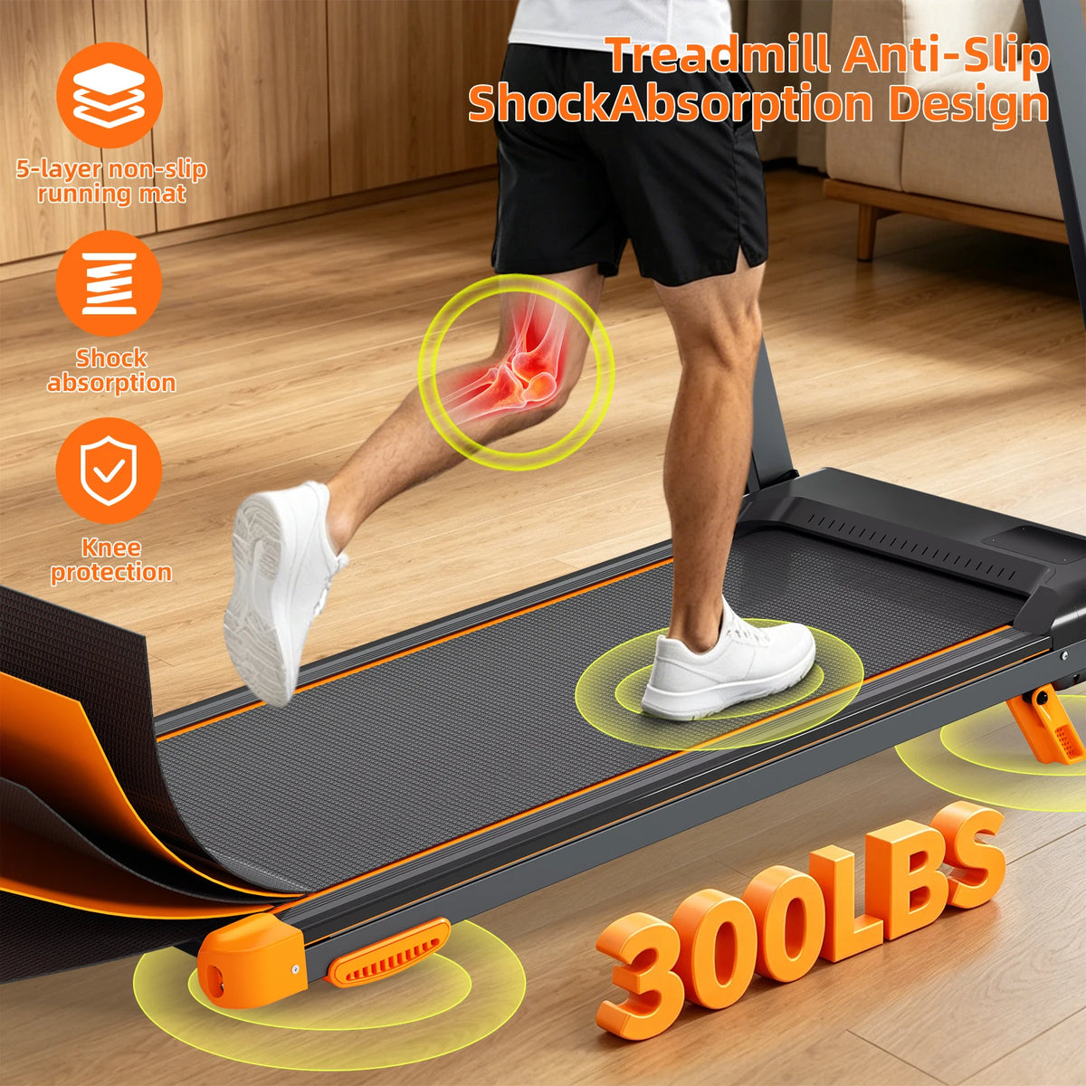 Foldable Walking Pad Treadmill With 12Percent Incline And Heart Sensor