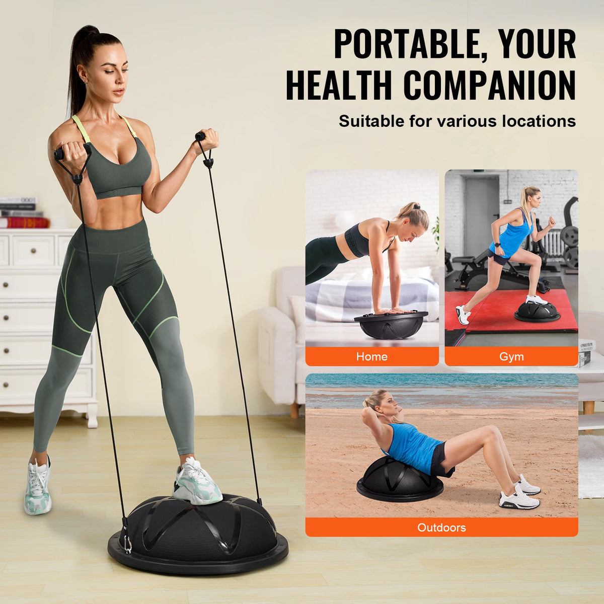 SucceBuy Half Exercise Ball Trainer For Balance Yoga And Fitness