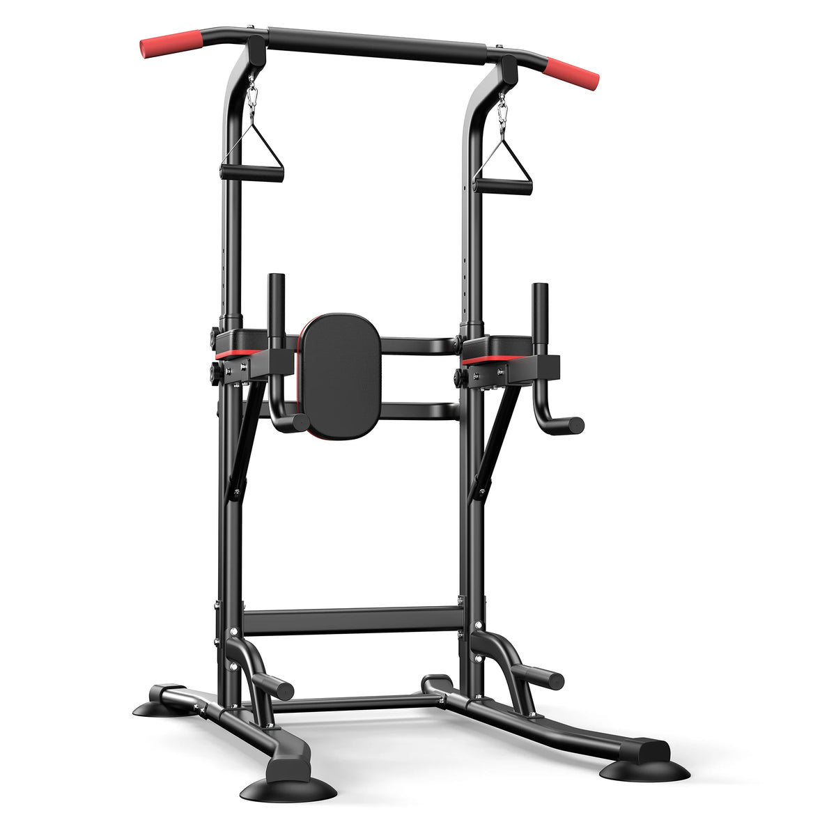 Power Tower Pull Up Bar Free Standing with Resistance Bands, 350LBS Heavy Duty Alloy Steel Dip Station for Home Gym