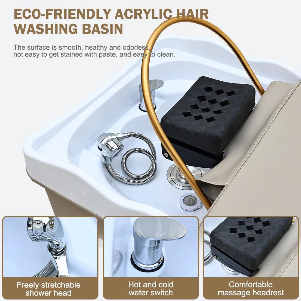 Professional Head Spa Massage Table With Acrylic Basin And Cabinet