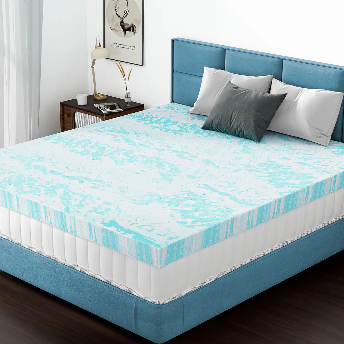 MCQ Memory Foam Gel Mattress Topper With Breathable Cooling Comfort