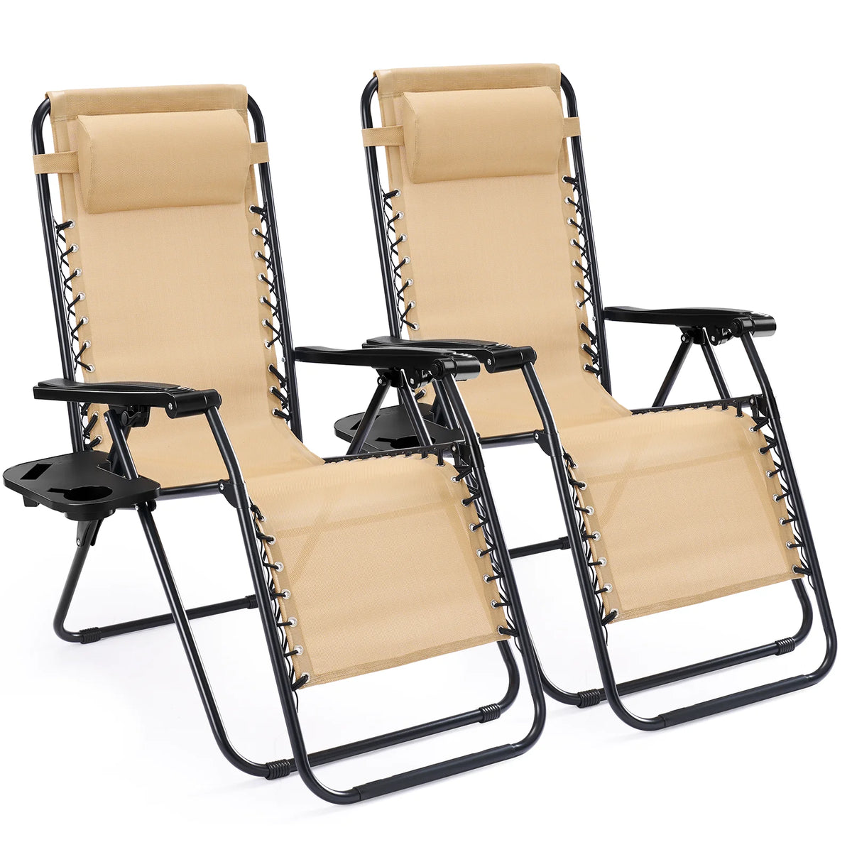JHK Portable Zero Gravity Recliner Chairs With Cup Holders