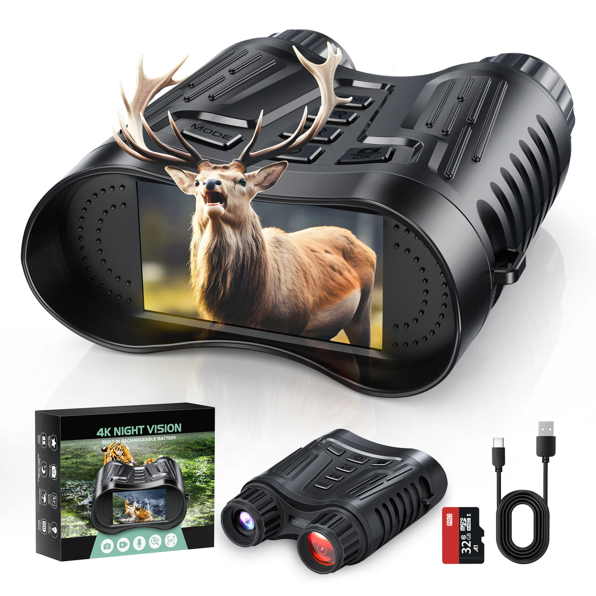 DIYIMIN Night Vision Binoculars 8X Zoom With IR Illuminator