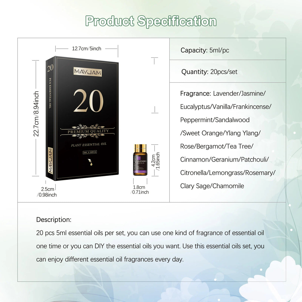 MAYJAM Essential Oil Collection Kit For Relaxing Aromatherapy