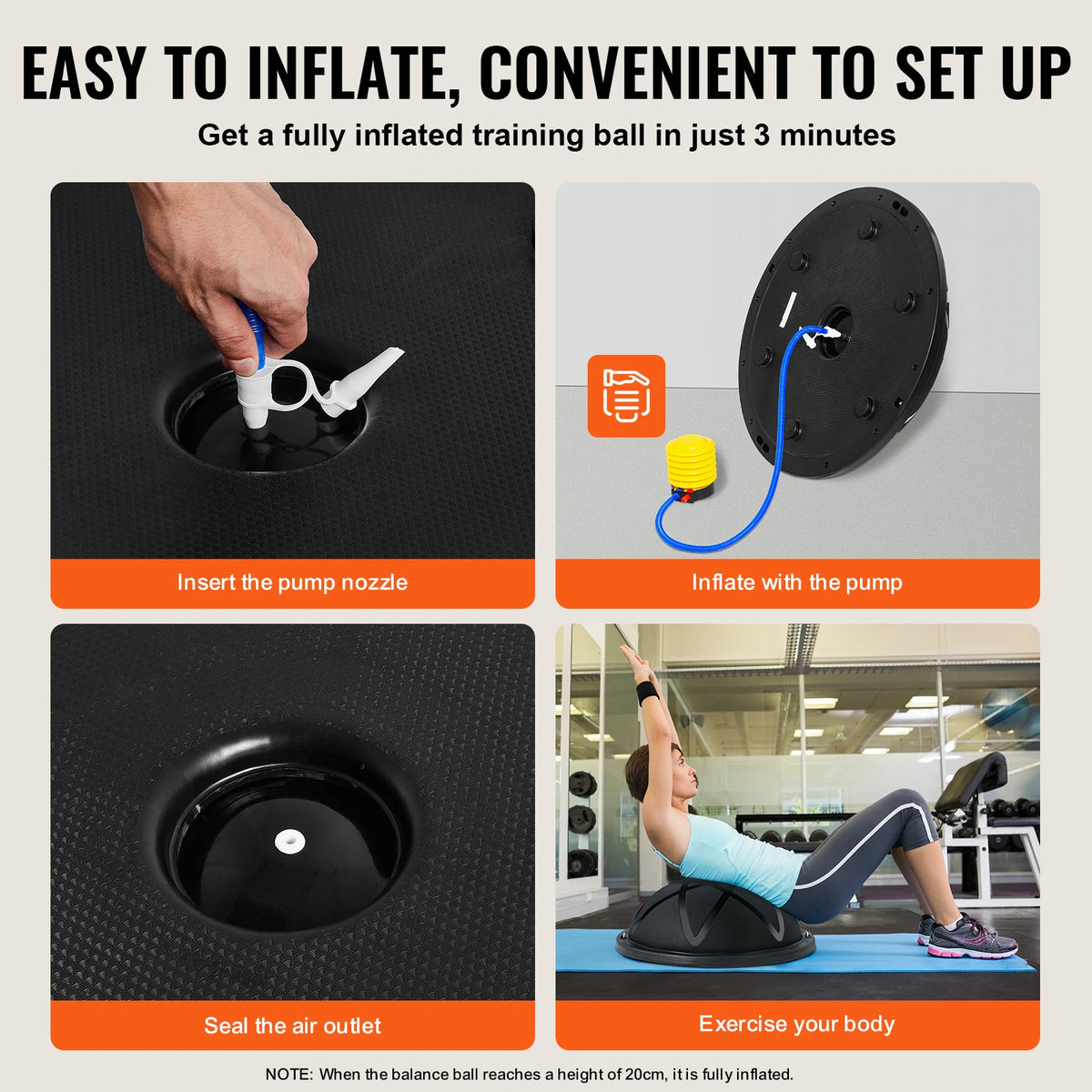 SucceBuy Half Exercise Ball Trainer For Balance Yoga And Fitness
