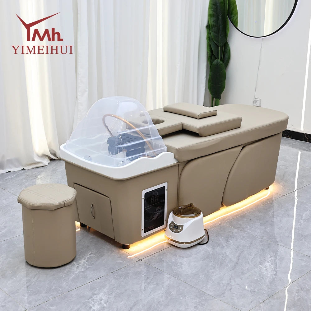 Professional Head Spa Massage Table With Acrylic Basin And Cabinet