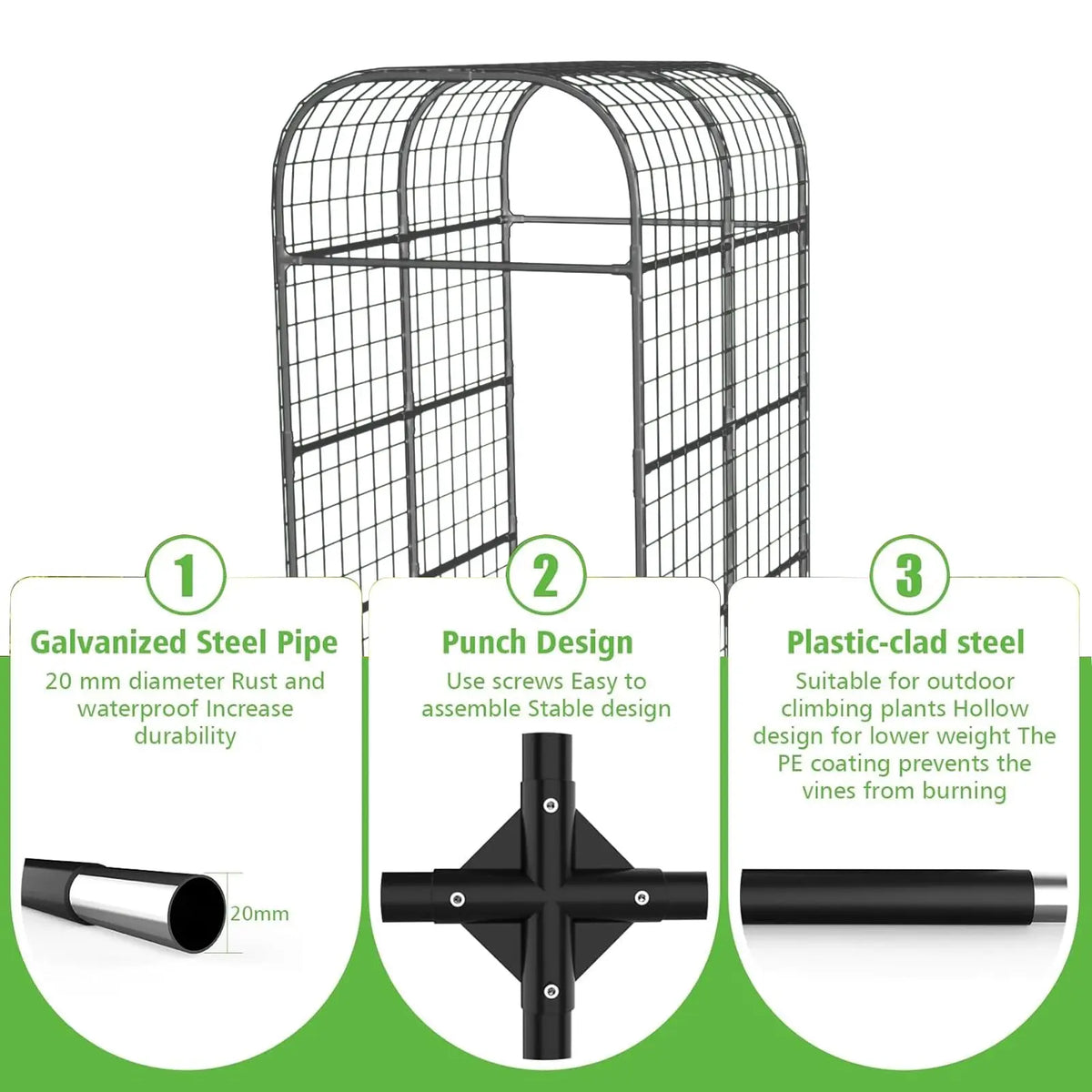Metal Garden Arch Trellis For Climbing Plants And Vines