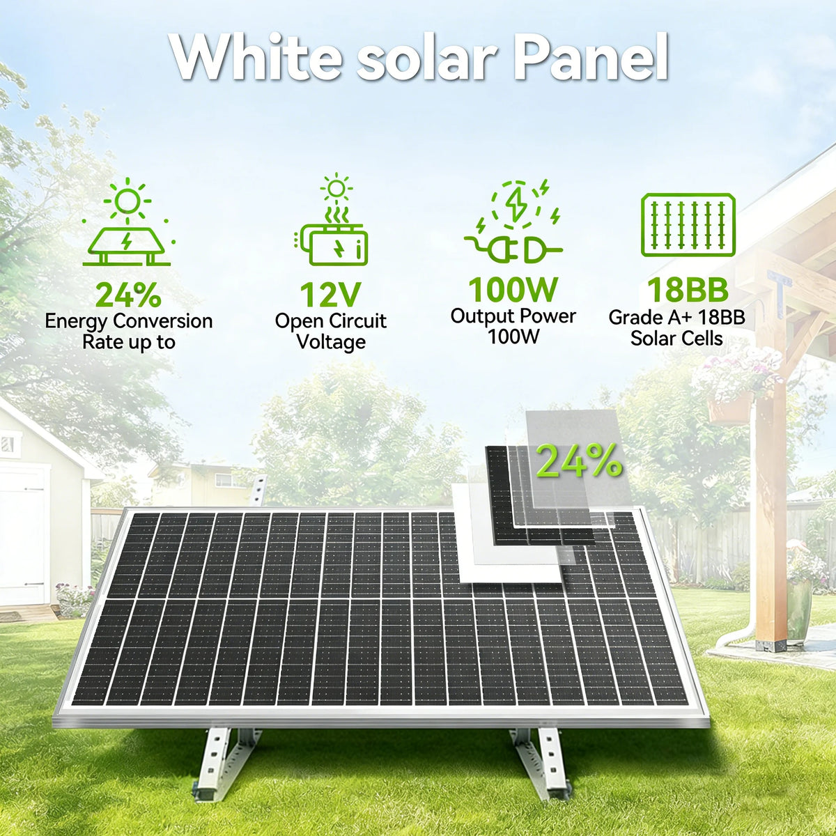 Rvpozwer Monocrystalline Solar Panel For Off Grid Power Systems