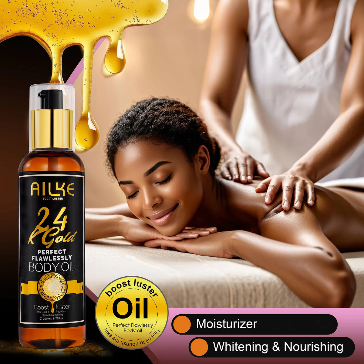 Ailke 24K Gold Flawless Skin Care Whitening Facial Cleanser