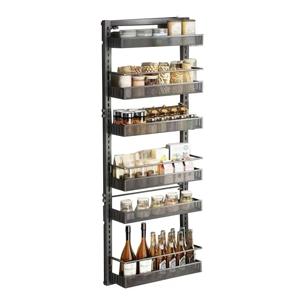 Over The Door Adjustable Metal Pantry Organizer Kitchen Bathroom Storage