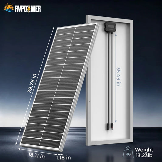 RVPOZWER Rigid Solar Panel N-Type Cells For RV Off-Grid Power
