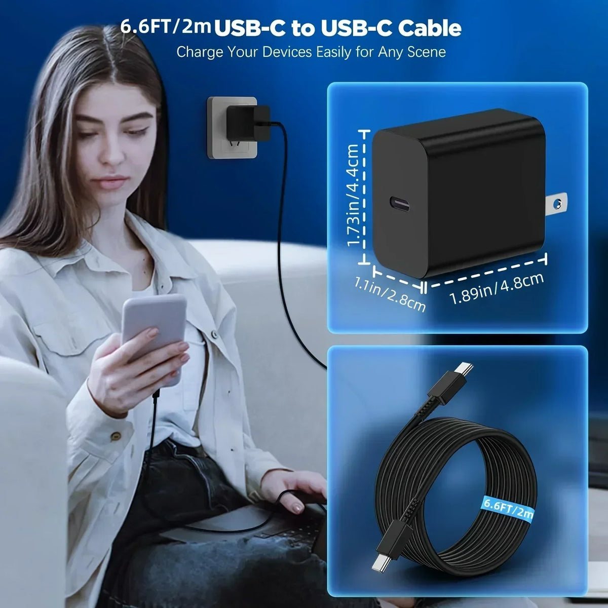 Sanprio 45W Universal Fast Charger With Type C Cable