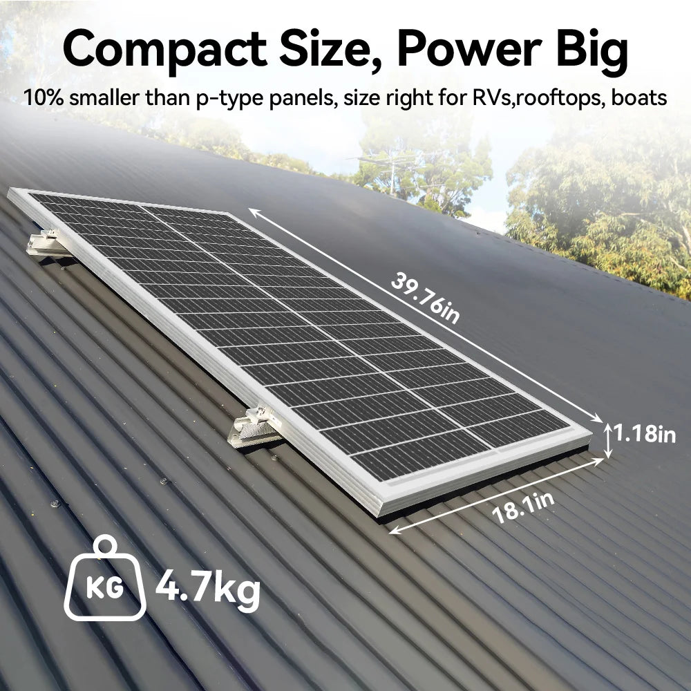 Rvpozwer Monocrystalline Solar Panel For Off Grid Power Systems