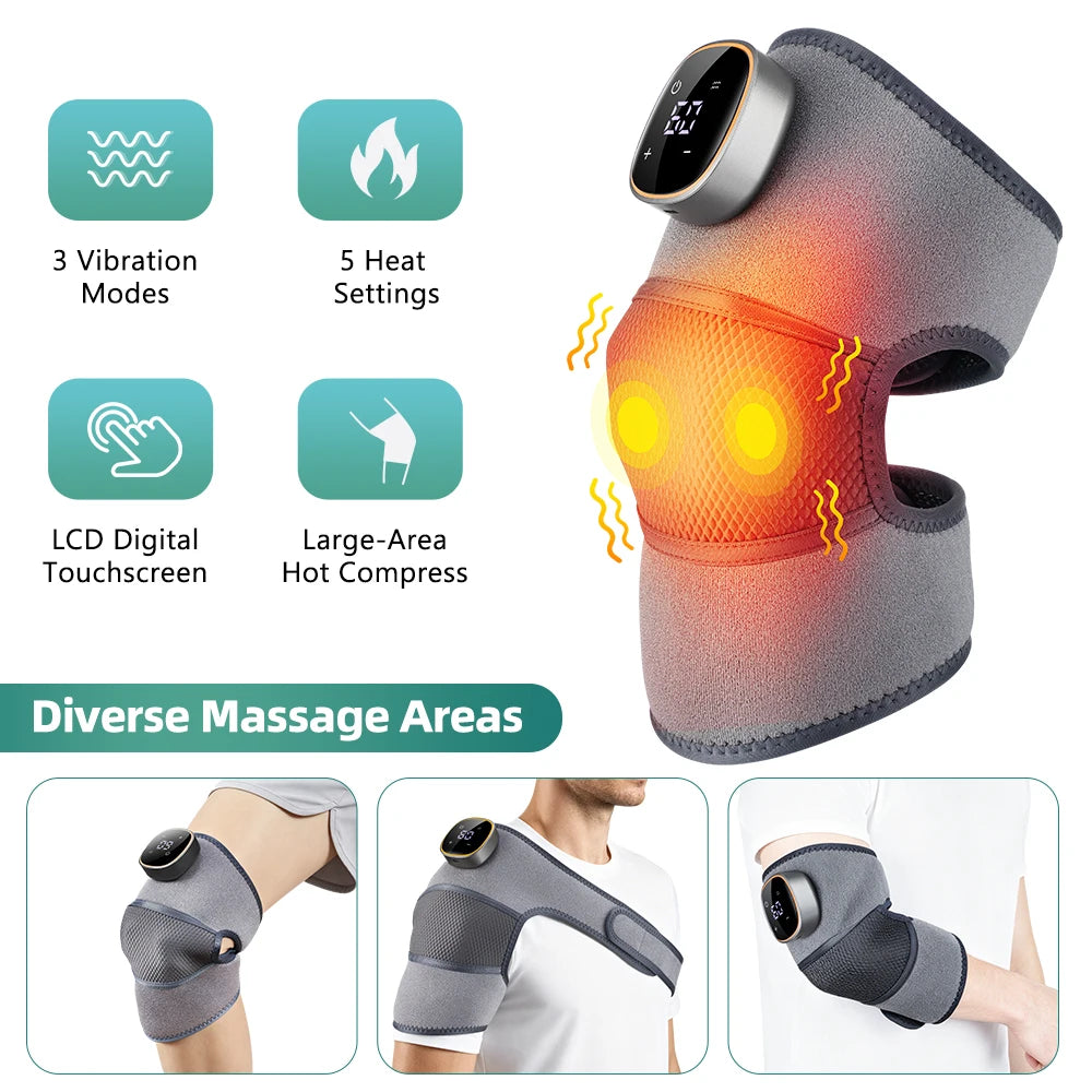 Hailicare Rechargeable Knee Brace With Vibration Electric Heating For Shoulders