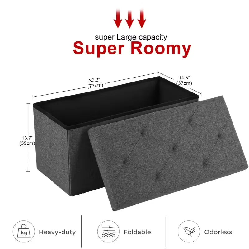 Sarenzoon Heavy Duty Folding Storage Ottoman Bench Seat