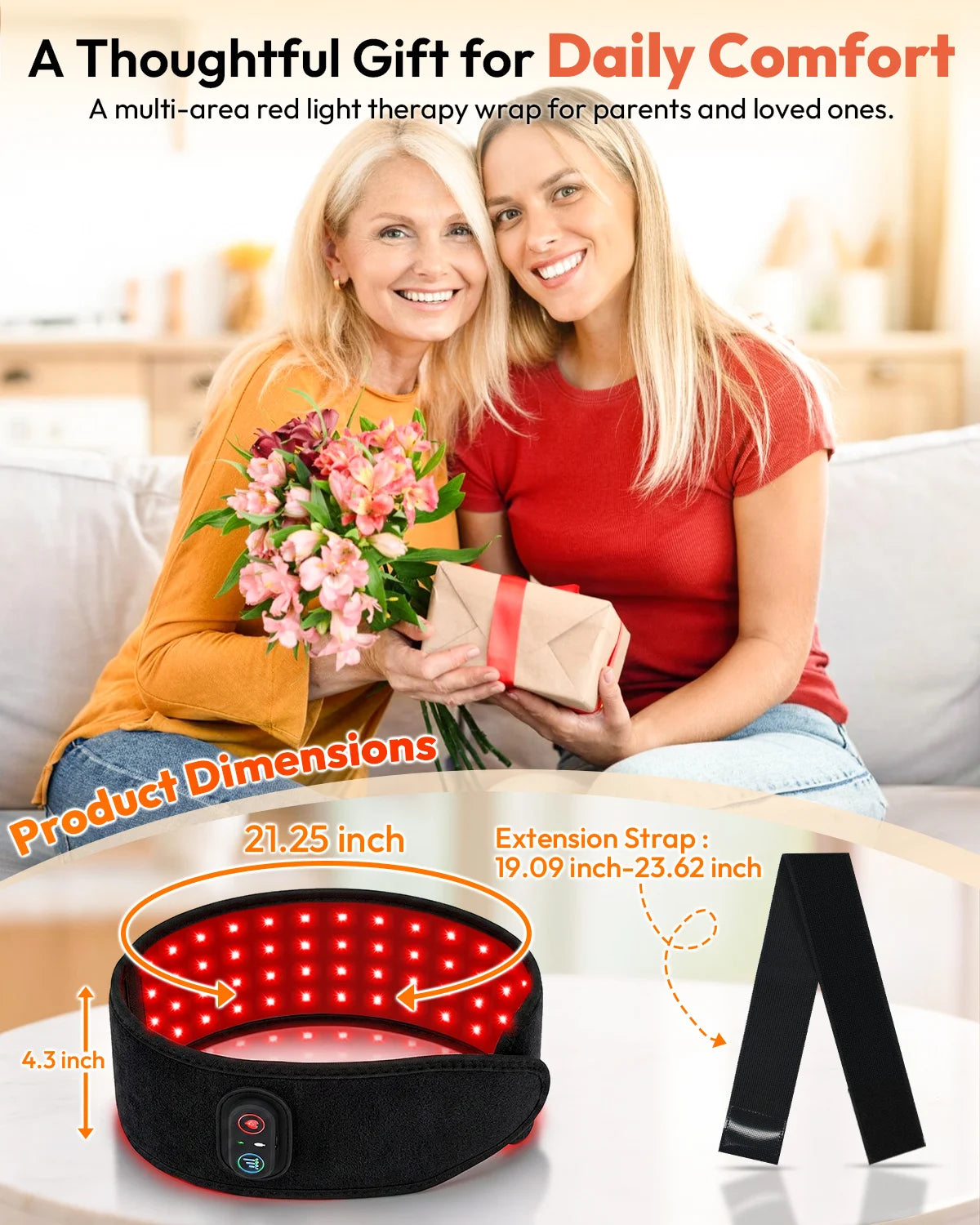 Cordless Red Light Therapy Wrist Wrap, Rechargeable 660nm/850nm Infrared Pluse Pad, 96 LEDs Dual-Wavelength Light Therapy for Wrist Arm Lag Calf