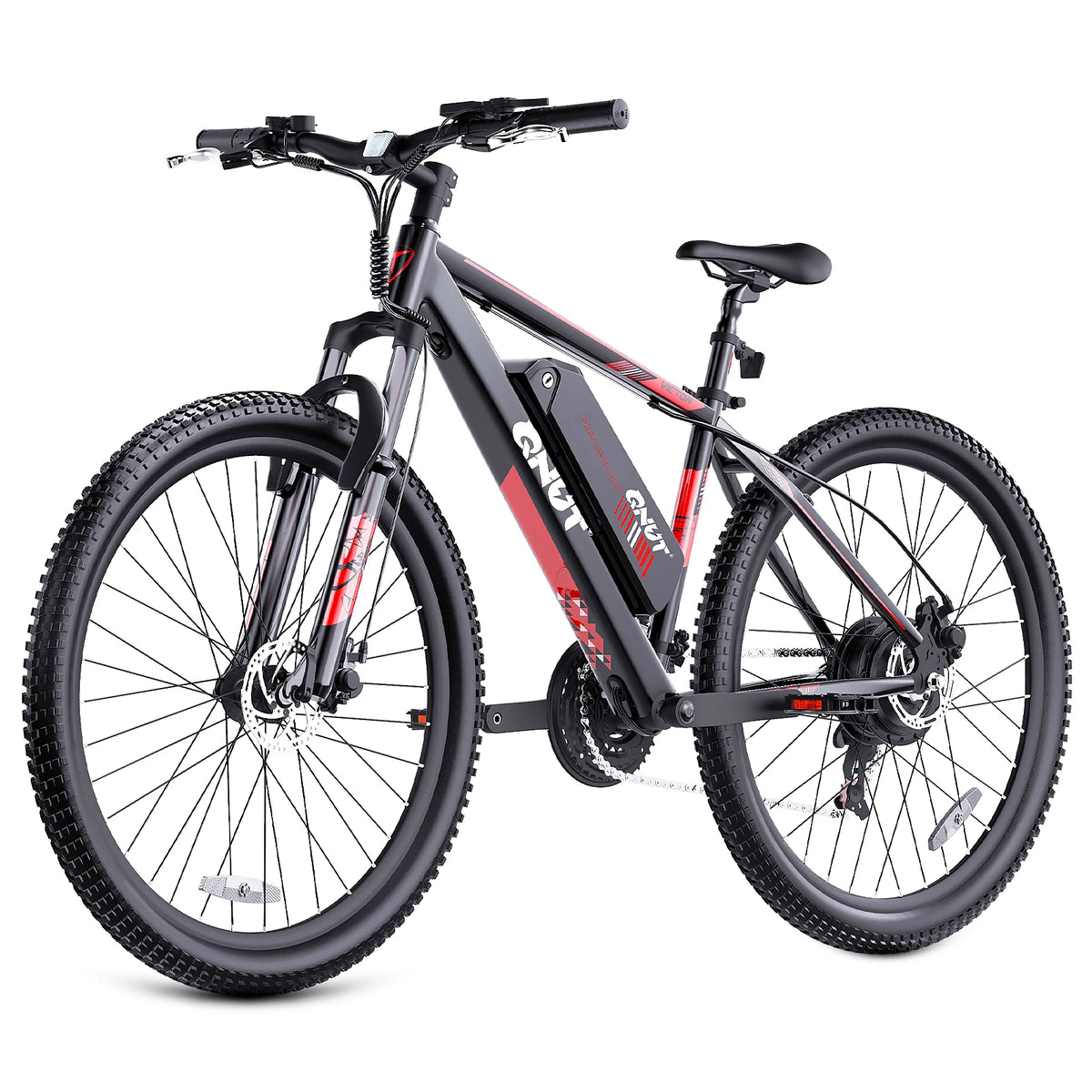 QNUT 26 Inch Adult Electric Mountain Bike, 21‑Speed Gears 1000W Peak Motor, 20MPH Max Speed E‑Bike, 36V 10.4Ah Removable Lithium Battery, Off‑Road & City Commuting Electric Bicycle for Men Women Daily Outdoor Riding