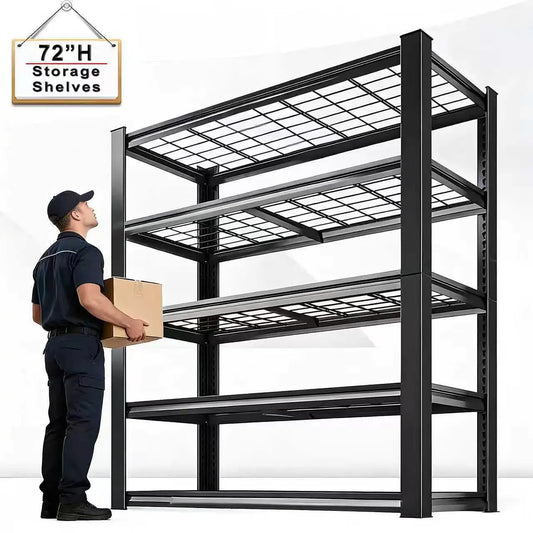 Sarenzo Adjustable Metal Double Layer Column Shelving Rack