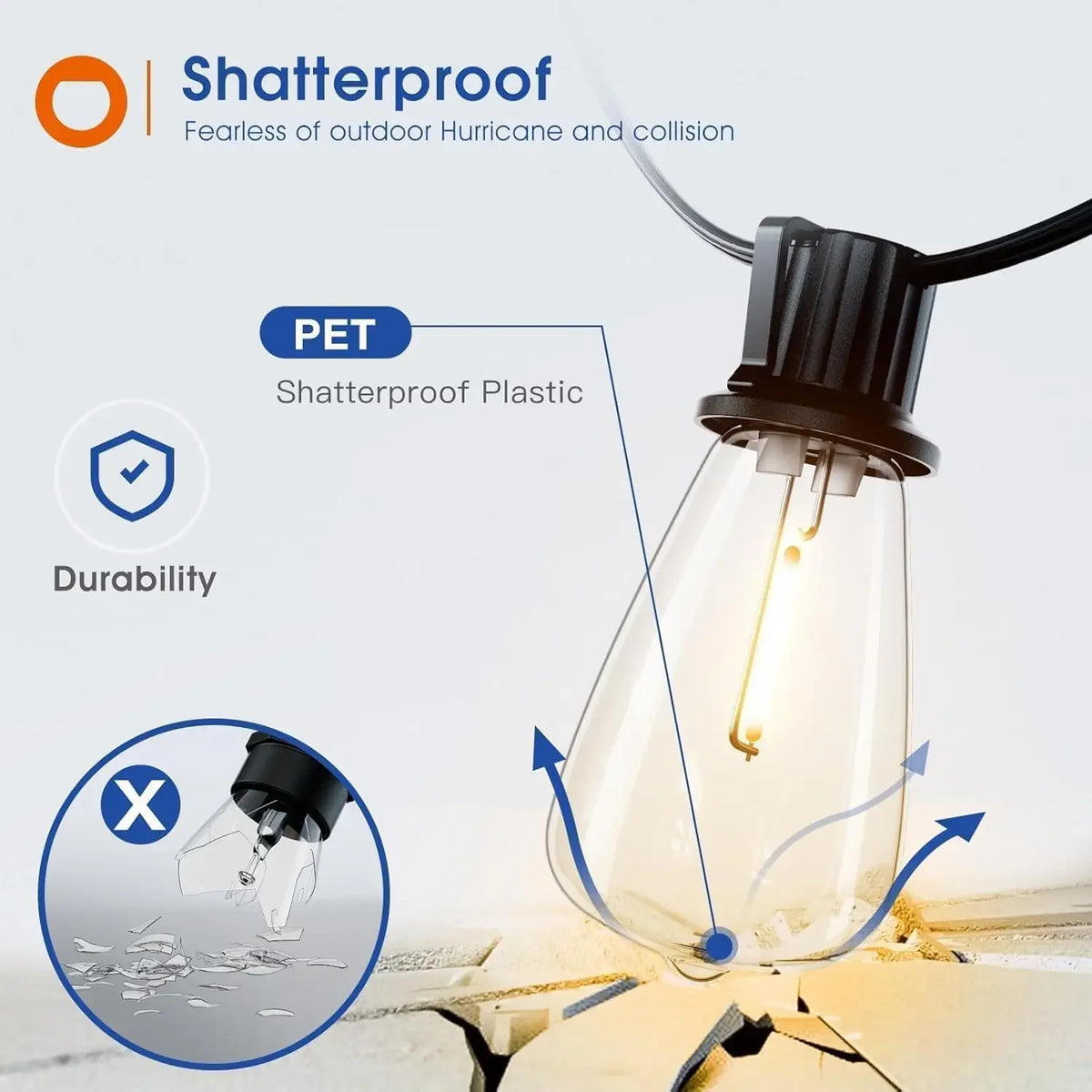 Mimirgb LED Outdoor String Lights Waterproof Patio Lighting