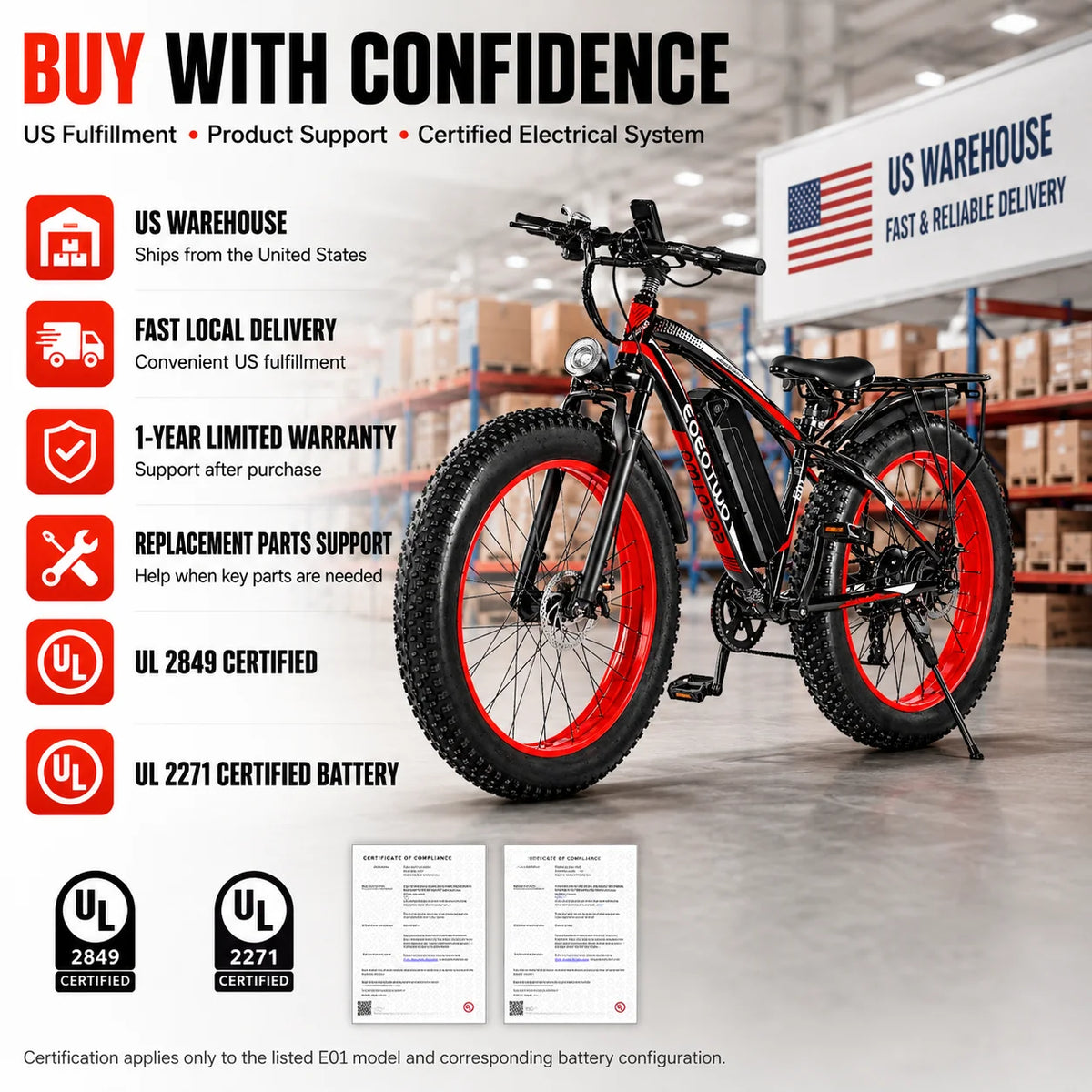 EOEOTWO 1000W Adult Fat Tire Electric Bike With Long Range