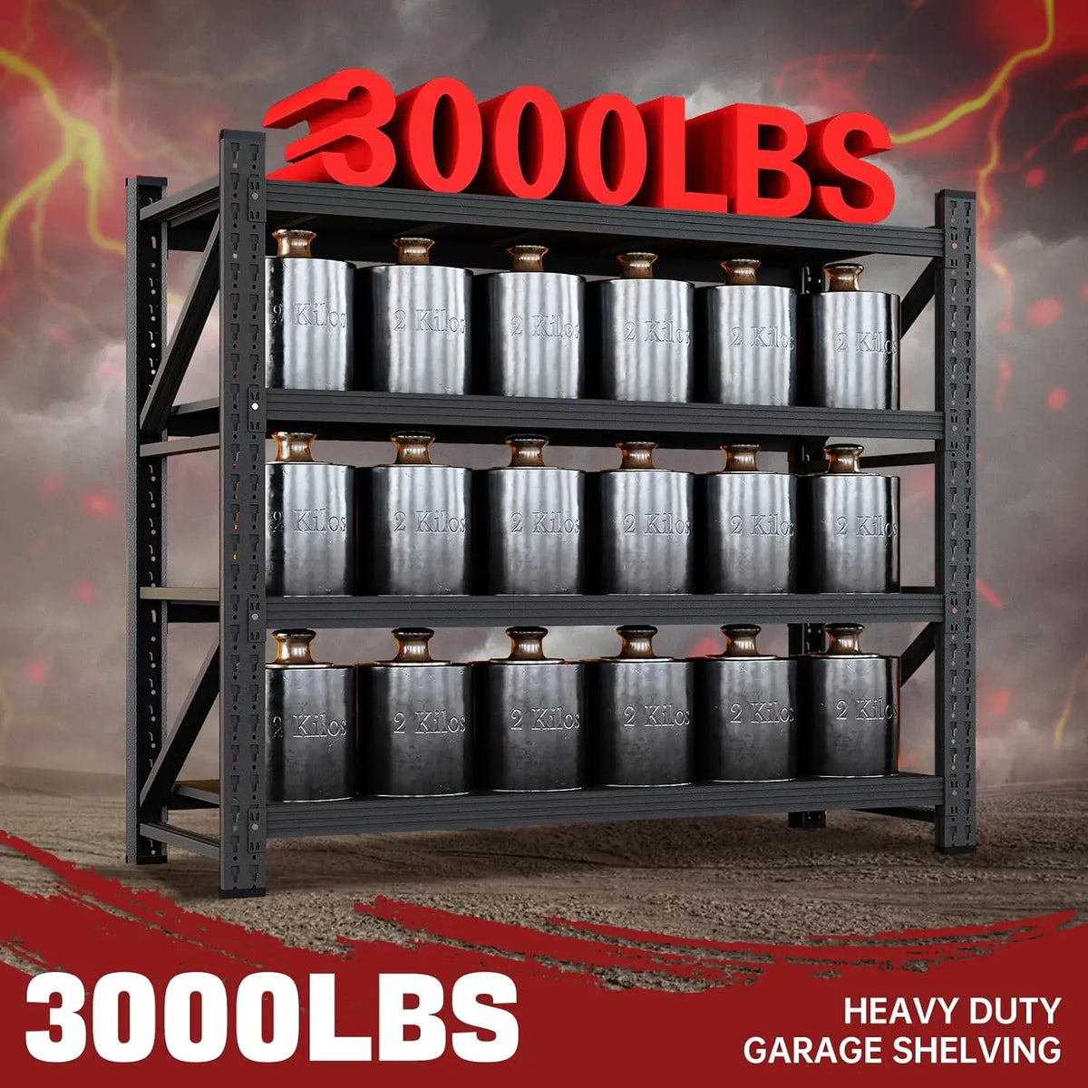 Heavy Duty Adjustable Metal Garage Storage Shelving Unit