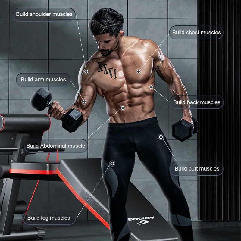 Adjustable Foldable Dumbbell Roman Chair Fitness Bench