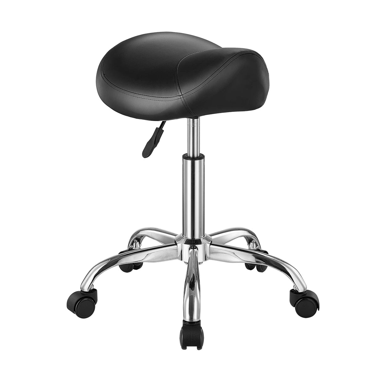 SucceBuy Ergonomic Swivel Saddle Stool With Adjustable Height And Wheels