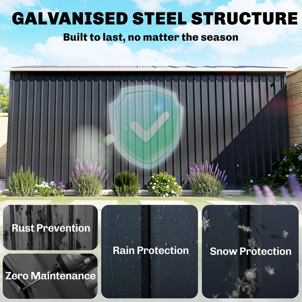 Outsunny Steel Outdoor Utility Tool Storage Shed For Garden