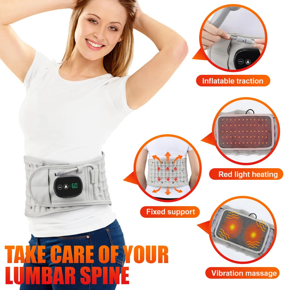 PASTSKY Rechargeable Heated Lumbar Massage Support Belt